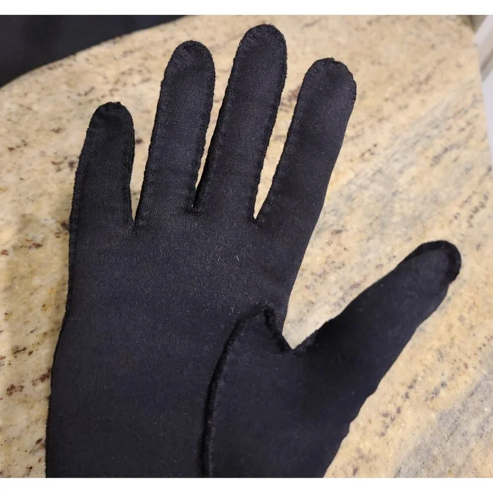 Vintage Size S M 6.5 Black Stretch Nylon Formal 12